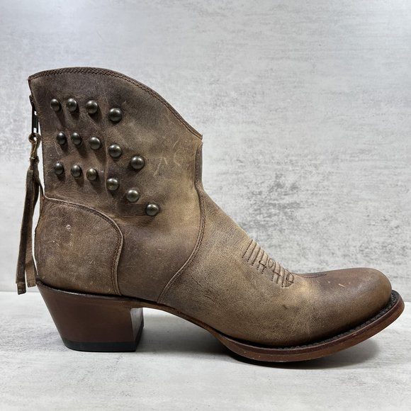Shyanne Leather Studded Ankle Western Boots - Women's Size 8.5 - Picture 2 of 11